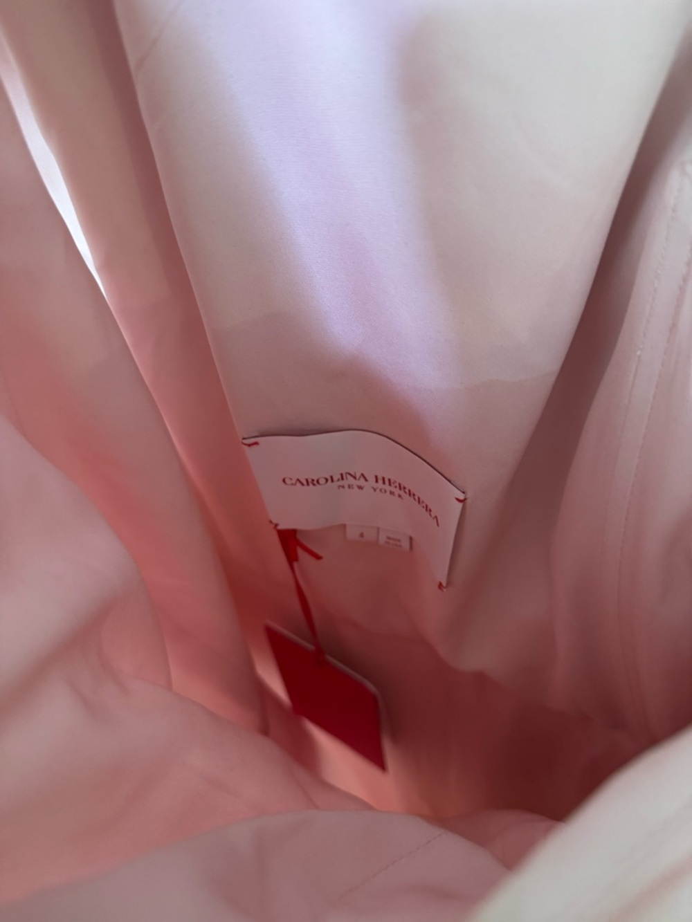 Carolina Herrera Pink One Shoulder Dress with Draped Tulle NWT NEW - Picture 4 of 4